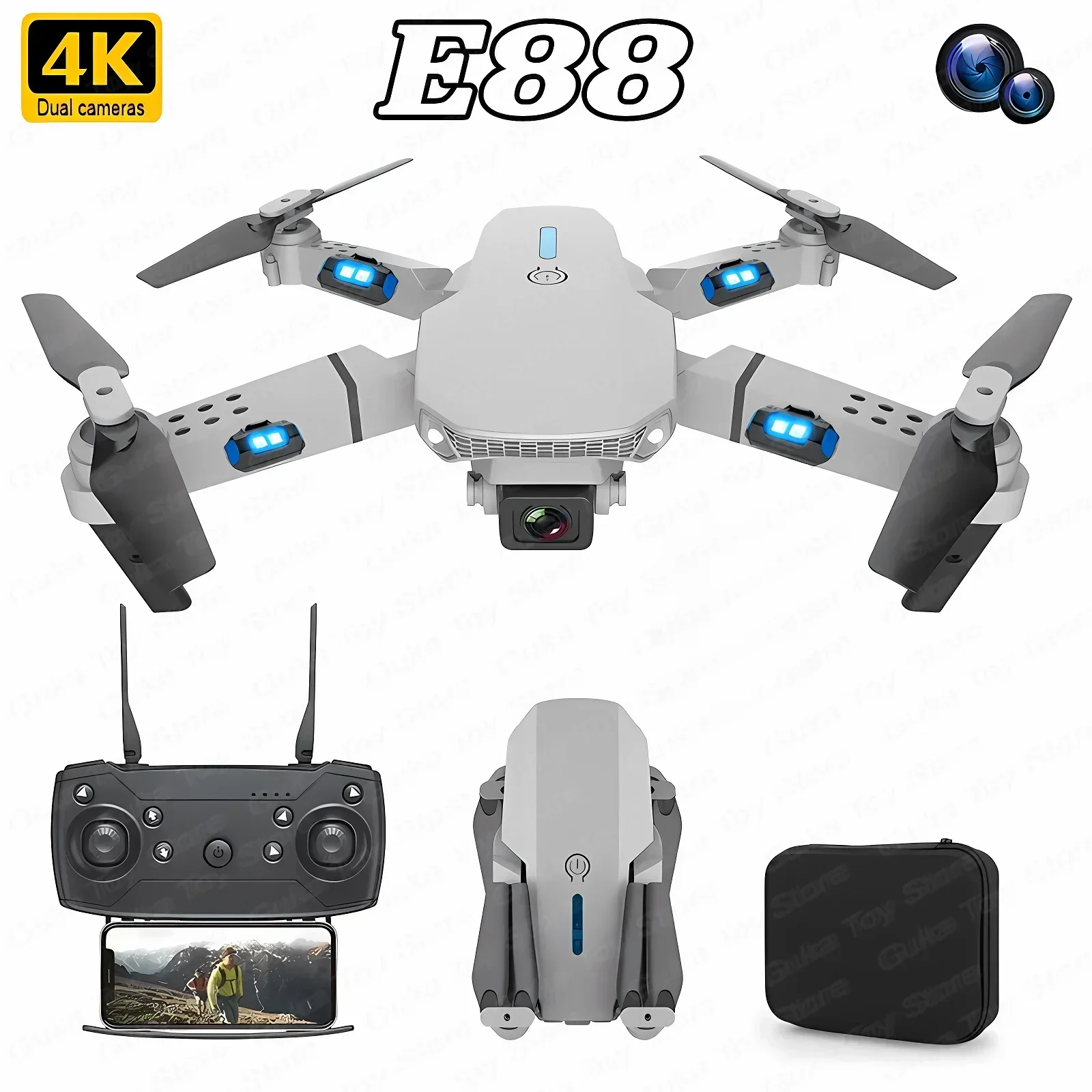 Drone Rc App - E88 Pro WIFI FPV Drone gran